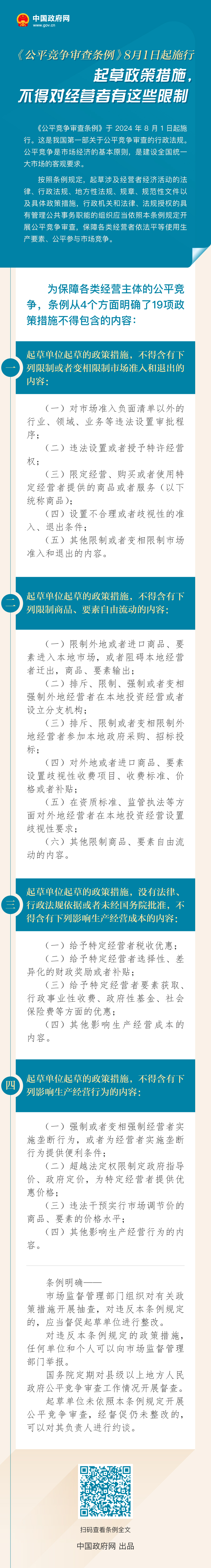 《公平竞争审查条例》8月1日起施行 起草政策措施不得对经营者有这些限制